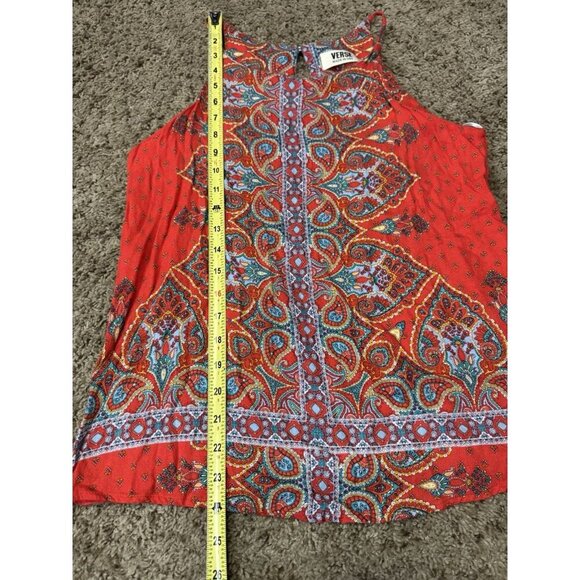 VERSE STITCH FIX Red Sleeveless Blouse Top Paisley Beach Boho Summer Y2k SMALL - Picture 8 of 8